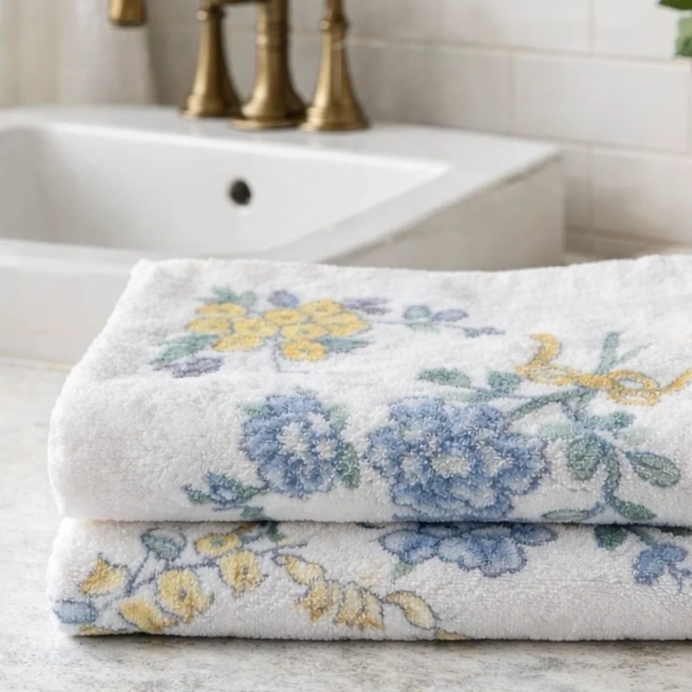 Vintage Springmaid Floral Embroidered Towels
